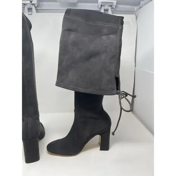 Stuart Weitzman Tipland Gray Suede Over the Knee-High Boots 9.5 - Picture 10 of 15